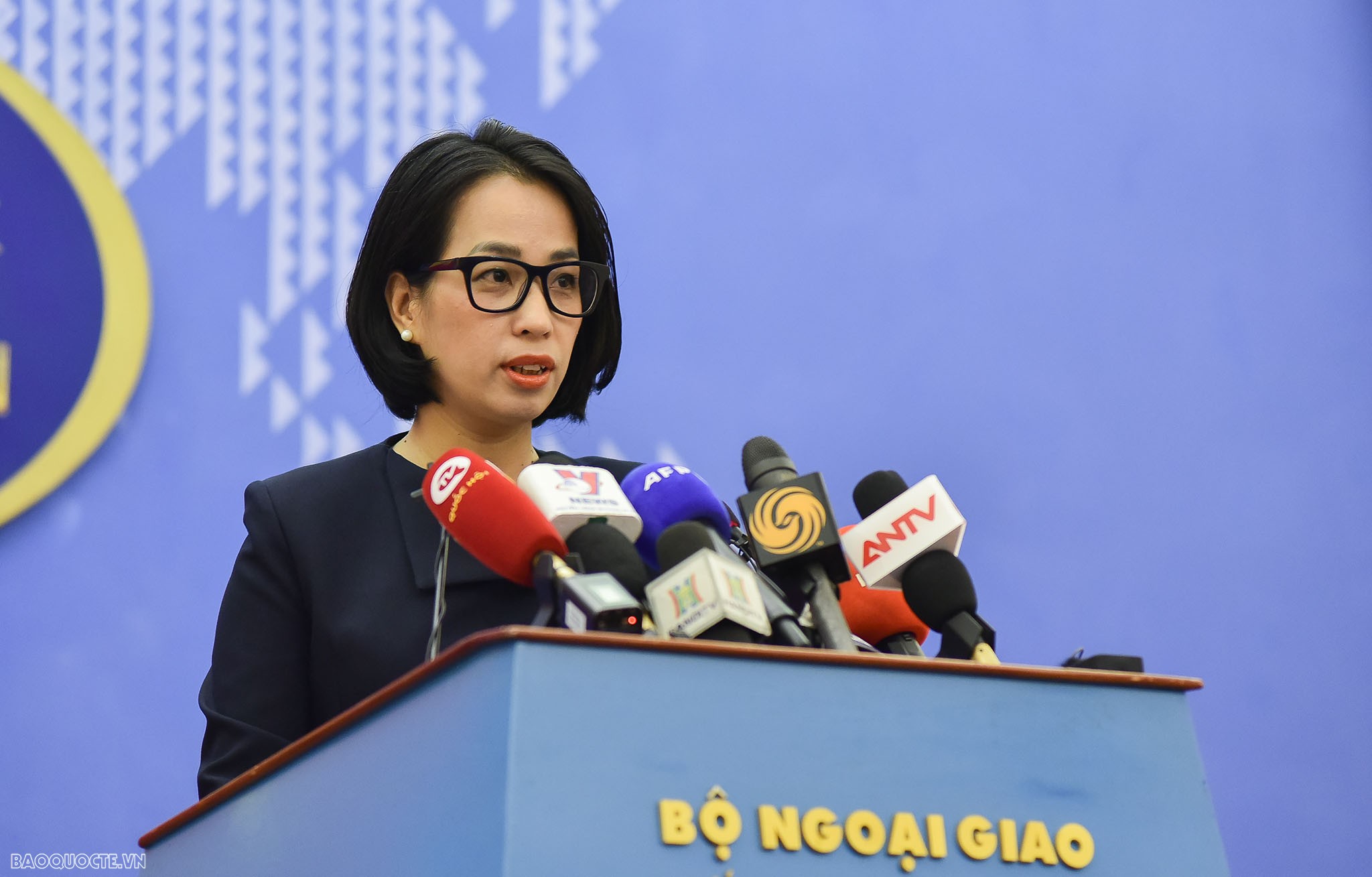 Người phát ngôn Bộ Ngoại giao Phạm Thu Hằng. (Ảnh: Nguyễn Hồng) Người phát ngôn Bộ Ngoại giao Phạm Thu Hằng. (Ảnh: Nguyễn Hồng)