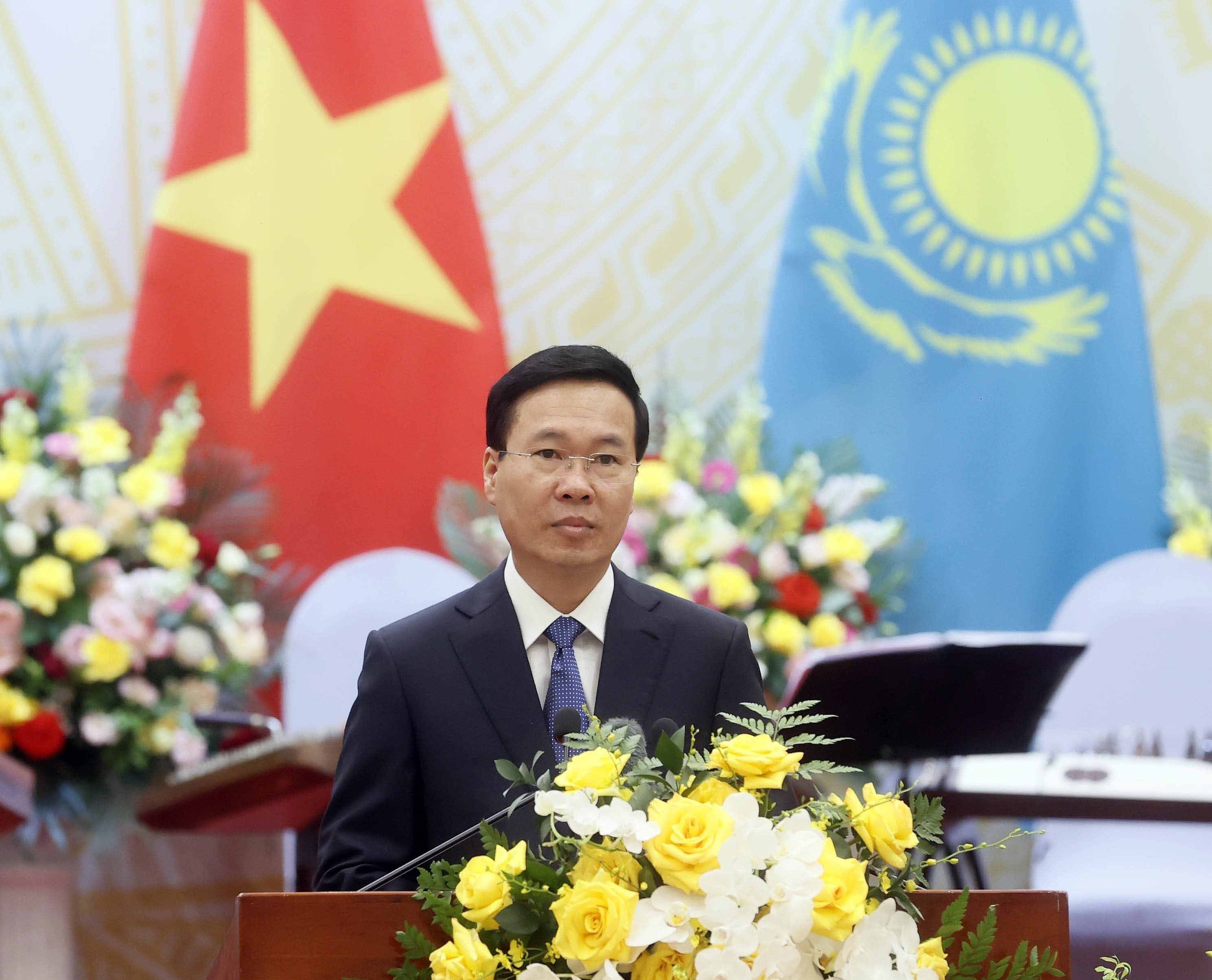 Chủ tịch nước Võ Văn Thưởng phát biểu. (Nguồn: TTXVN) Chủ tịch nước Võ Văn Thưởng phát biểu. (Nguồn: TTXVN)