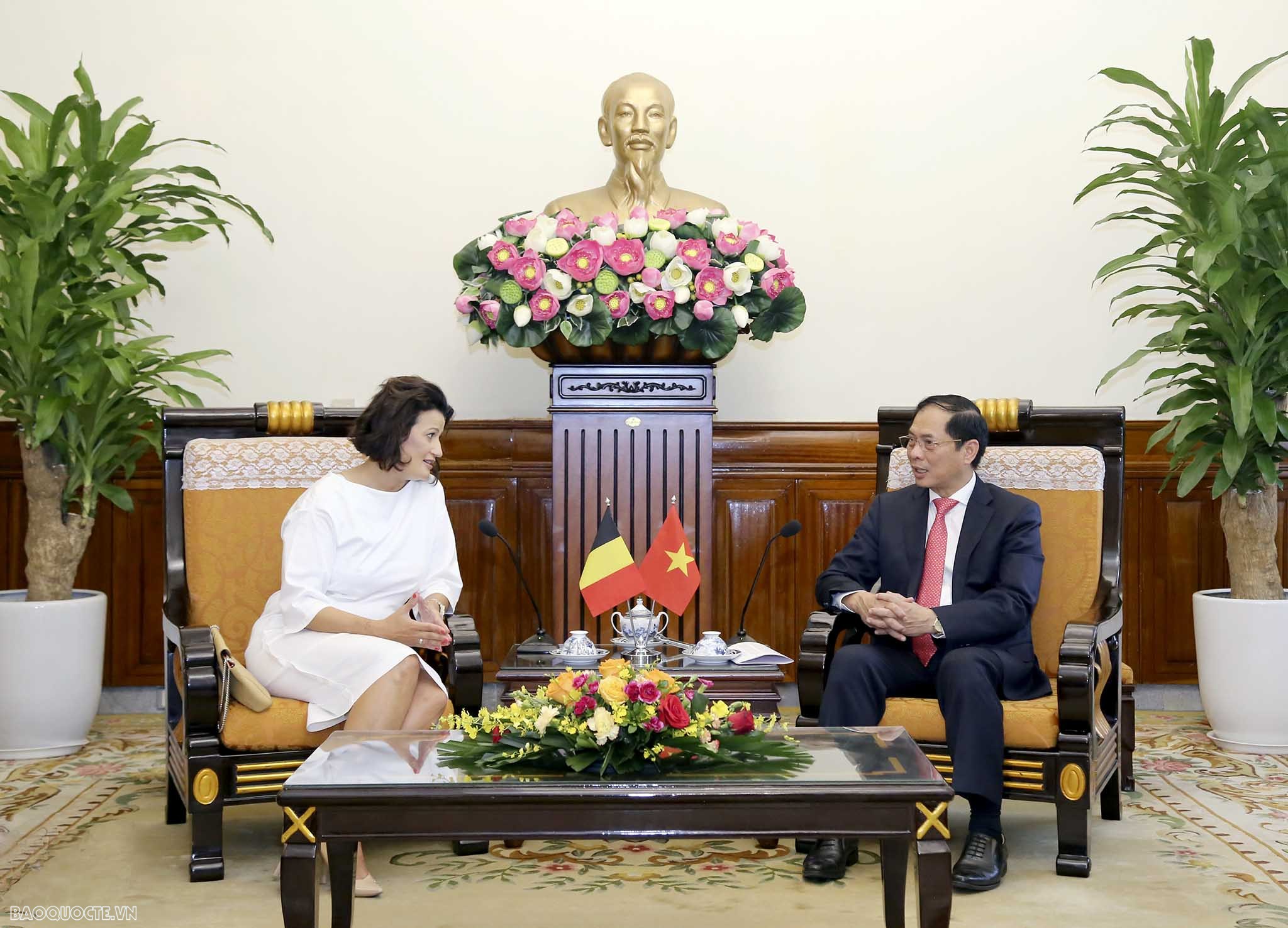 Foreign Minister Bui Thanh Son receives Belgian Senate President Stéphanie D'Hose