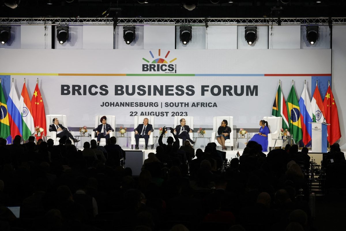 Hội nghị thượng đỉnh BRICS 2023 tại Nam Phi, 22/8. (Nguồn: AFP)