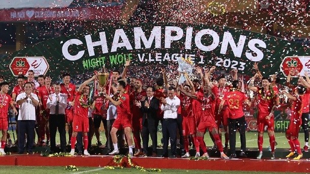 Những hình ảnh CLB Công an Hà Nội mừng chức vô địch V-League 2023