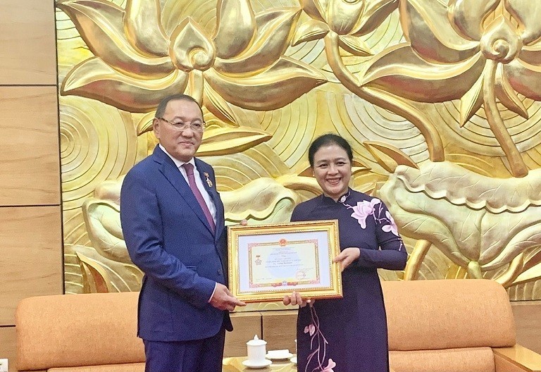 Kazakh Ambassador awarded friendship insignia