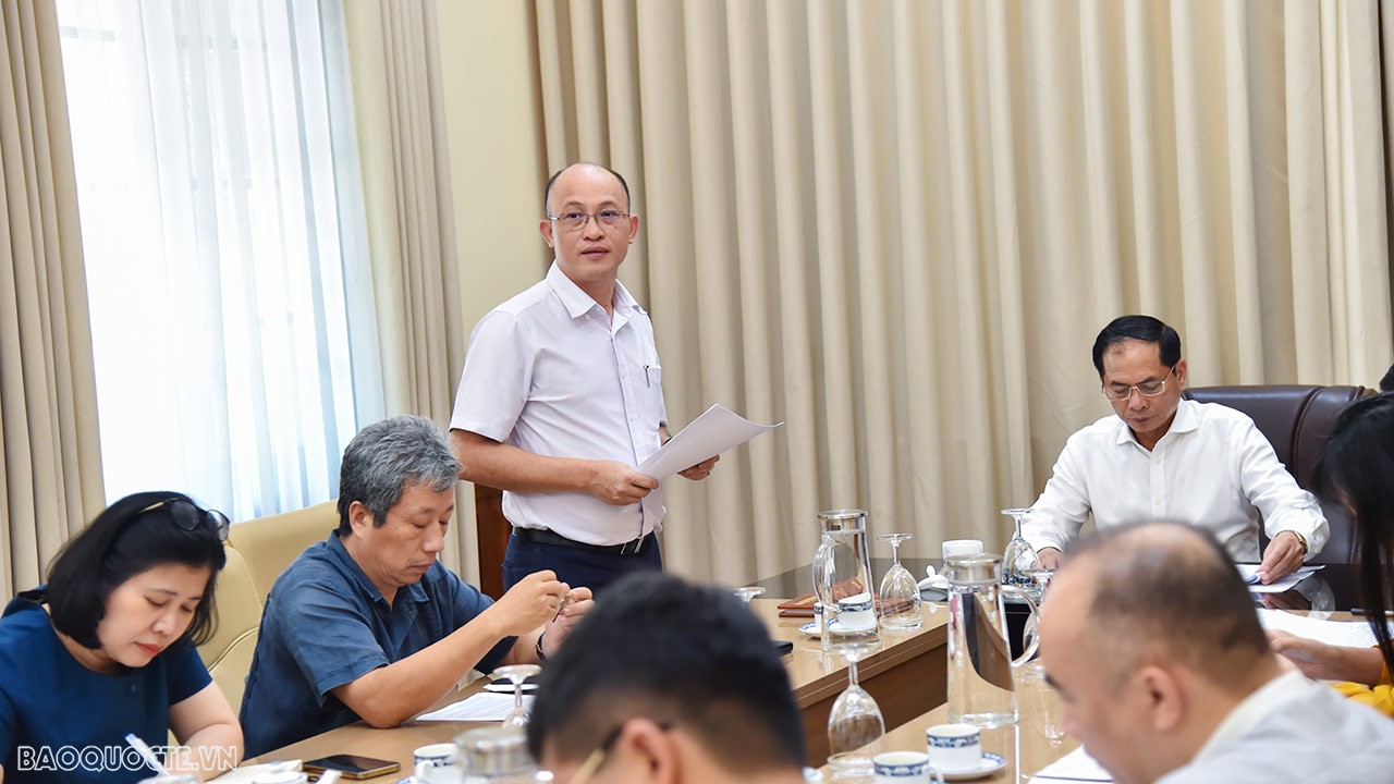 Chiều ngày 29/8/2023, Bộ trưởng Ngoại giao Bùi Thanh Sơn chủ trì họp Ban Chỉ đạo phòng, chống tham nhũng Bộ Ngoại giao. (Ảnh: Tuấn Anh)