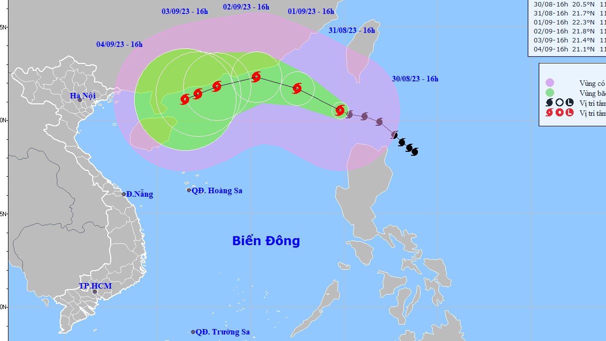 Dự báo bão trên Biển Đông: Gió vùng gần tâm bão số 3 cấp 14-16, giật trên cấp 17; sóng biển cao 4-6m, sau tăng lên 8-10m