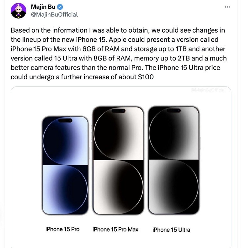 iPhone 15 Ultra sẽ soán ngôi iPhone 15 Pro Max và trở thành iPhone tốt nhất?