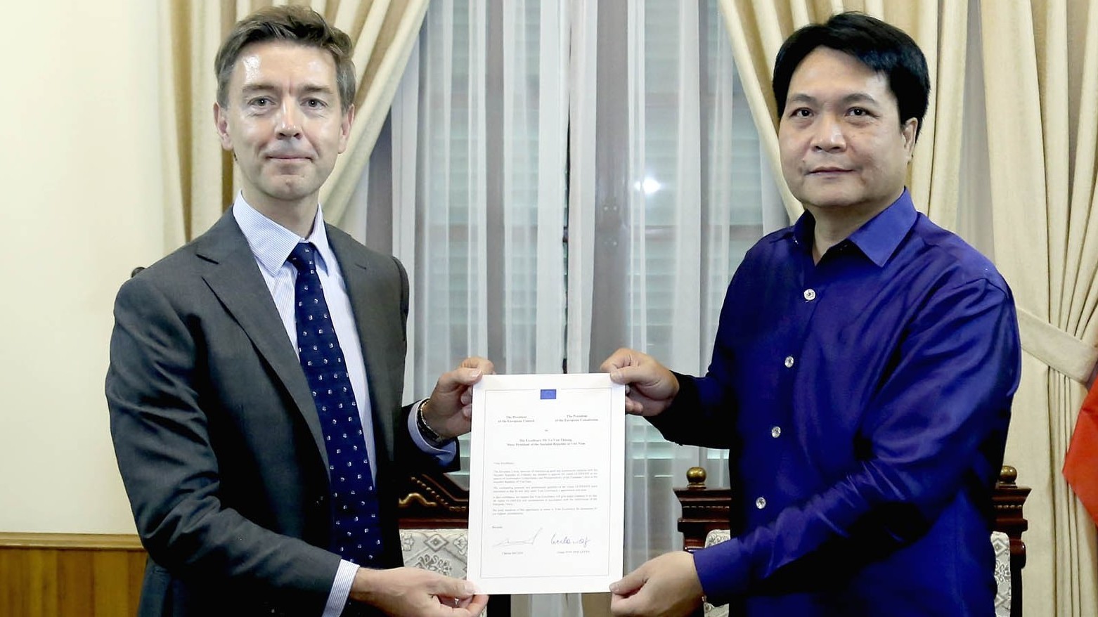 Bộ Ngoại giao tiếp nhận bản sao Thư ủy nhiệm bổ nhiệm Đại sứ EU tại Việt Nam