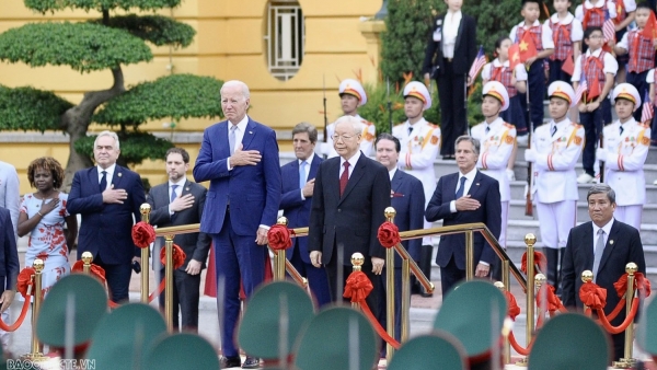 Welcome ceremony hosted by Party General Secretary Nguyen Phu Trong for US President Joe Biden