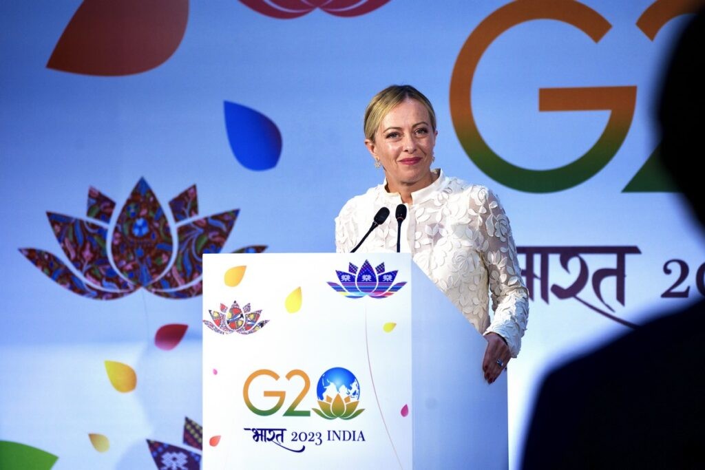  Thủ tướng Italy Giorgia Meloni phát biểu tại Hội nghị thượng đỉnh G20 ngày 10/9. (Nguồn: Agenzia Nova)