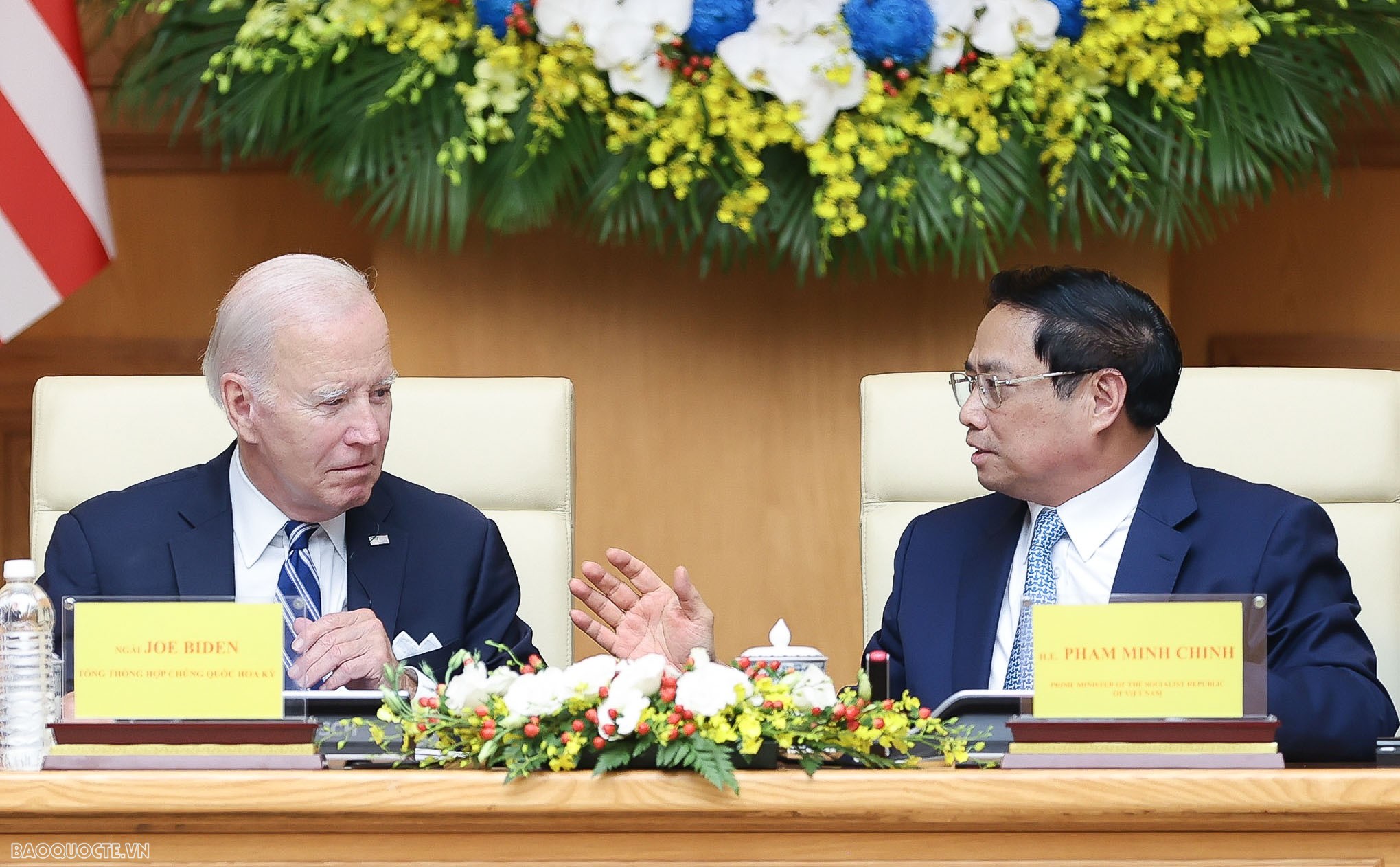Thủ tướng Phạm Minh Chính và Tổng thống Joe Biden đều bày tỏ tin tưởng về những tác động tích cực của khuôn khổ Đối tác chiến lược toàn diện đối với quan hệ thương mại, đầu tư, đổi mới sáng tạo giữa Việt Nam và Hoa Kỳ; thống nhất đưa công nghệ, đổi mới sáng tạo và đầu tư thực sự trở thành trụ cột mới của quan hệ Đối tác chiến lược toàn diện Việt  Nam - Hoa Kỳ.