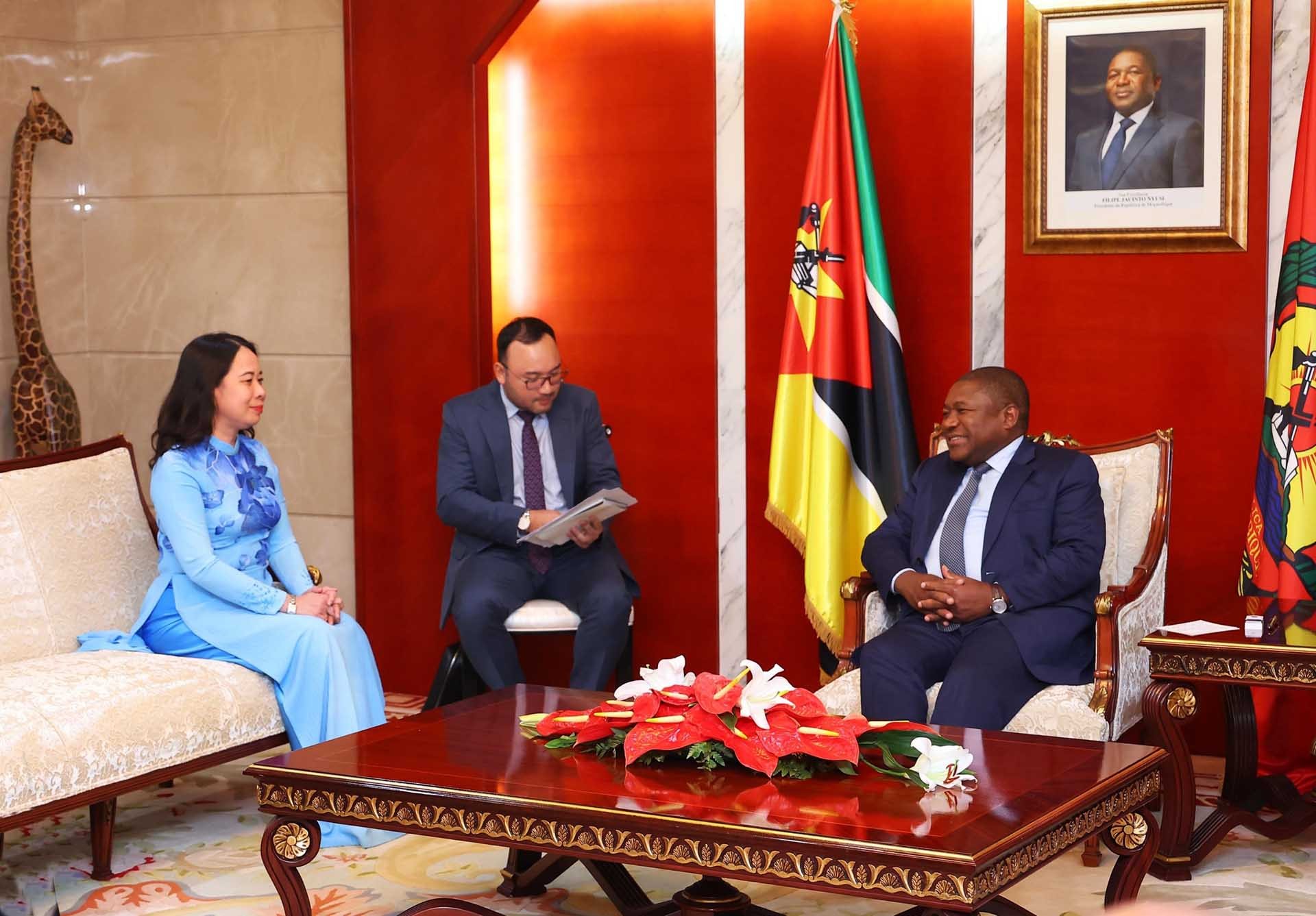 Phó Chủ tịch nước Võ Thị Ánh Xuân hội kiến Chủ tịch đảng cầm quyền FRELIMO, Tổng thống Mozambique Filipe Nyusi.