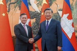 Chủ tịch Trung Quốc hội đàm với tân Thủ tướng Campuchia tại Bắc Kinh