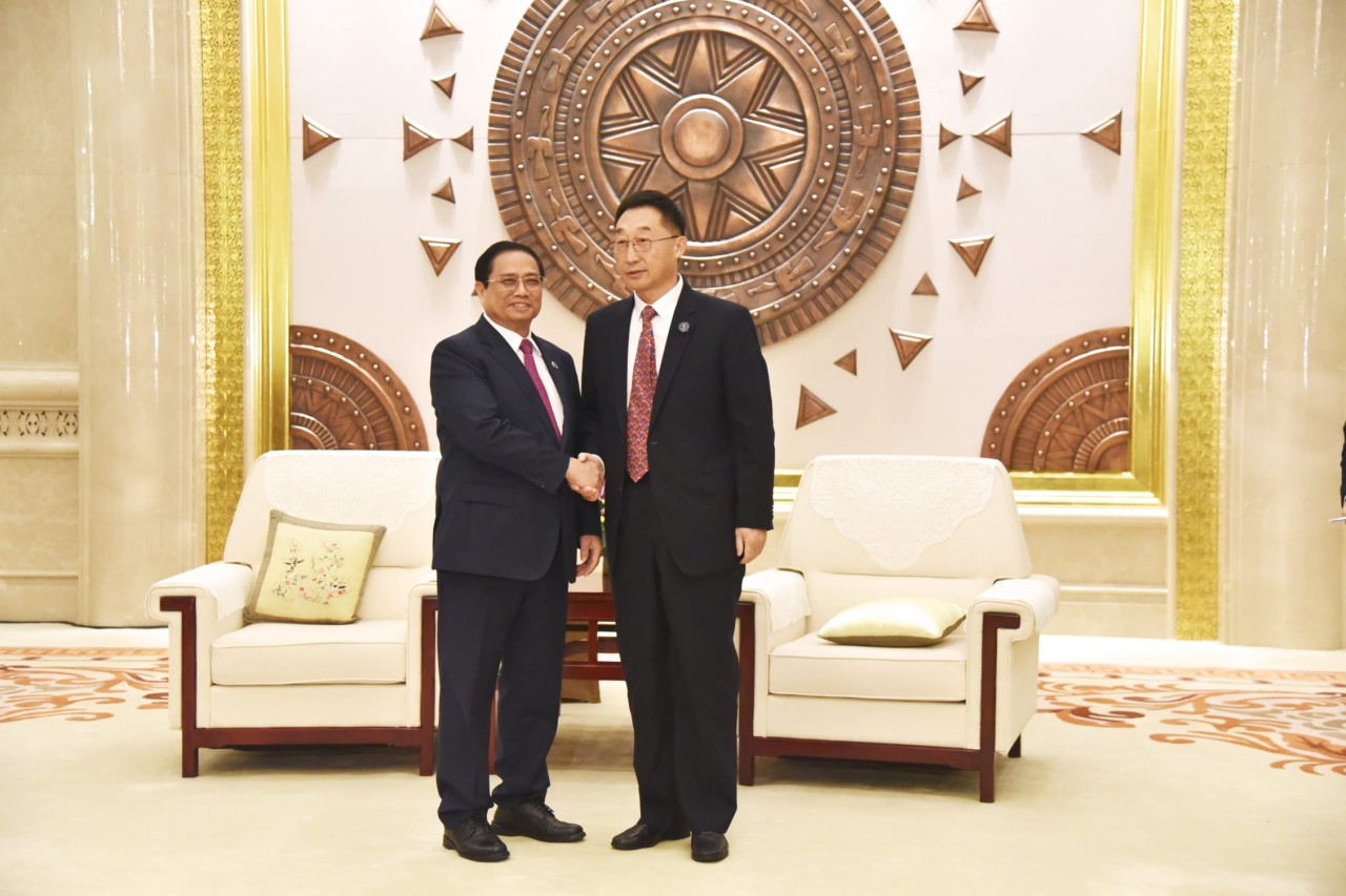 Thủ tướng Phạm Minh Chính tiếp Bí thư Đảng ủy, Chủ tịch Nhân đại Khu tự trị Quảng Tây Lưu Ninh