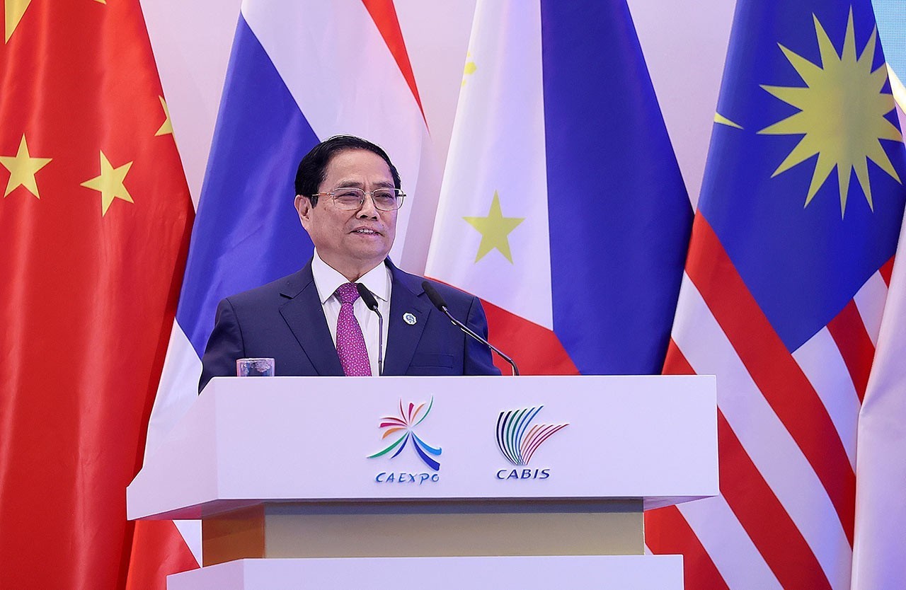 Thủ tướng Phạm Minh Chính dự và phát biểu tại Lễ khai mạc Hội chợ Trung Quốc-ASEAN lần thứ 20