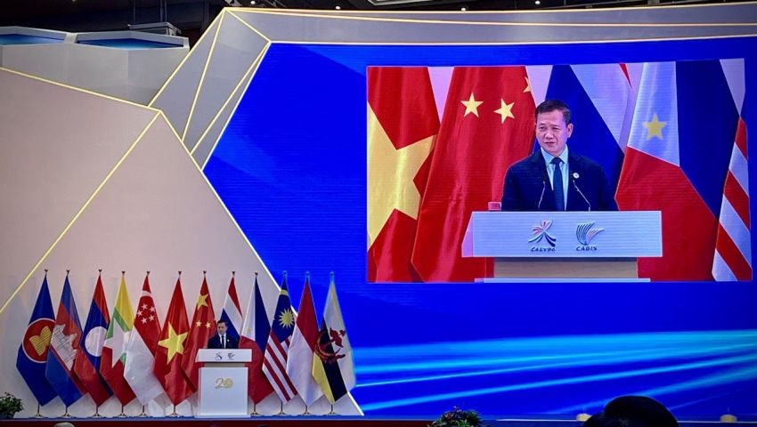 (09.17) Thủ tướng Campuchia Hun Manet phát biểu tại Hội chợ Trung Quốc-ASEAN lần thứ 20 ngày 16/9. (Nguồn: Phnom Penh Post)