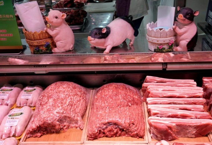 Thịt lợn bán trong siêu thị ở Bắc Kinh ngày 11/4/2019. Ảnh: Reuters
