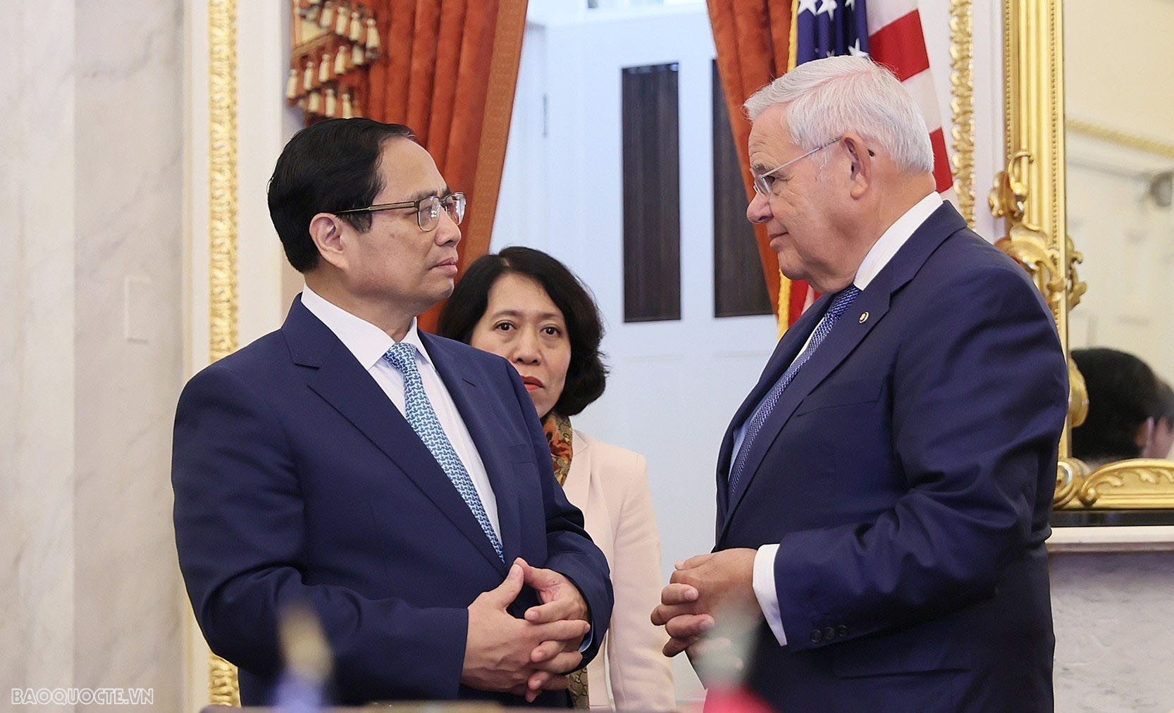 Thủ tướng Phạm Minh Chính gặp Lãnh đạo Ủy ban Đối ngoại Thượng viện Hoa Kỳ.