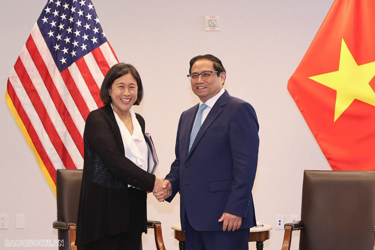 PM Pham Minh Chinh meets US Trade Representative, US Commerce Secretary