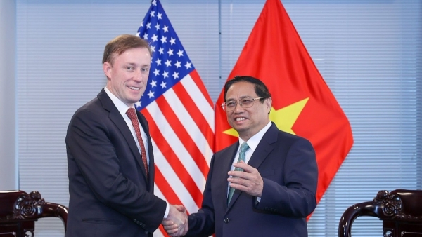 PM Pham Minh Chinh receives US National Security Advisor in New York