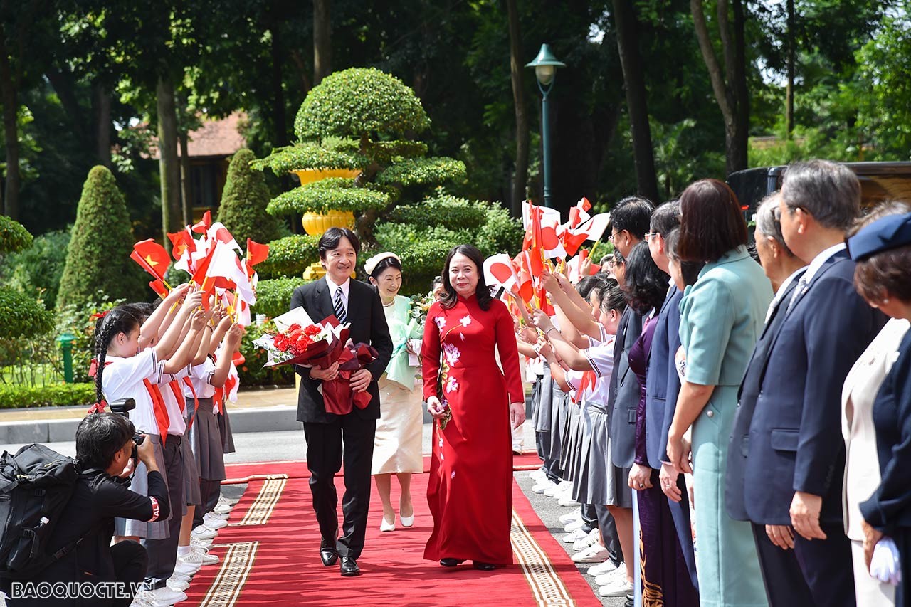 Vice President Vo Thi Anh Xuan welcomes Japan’s Crown Prince, Crown Princess