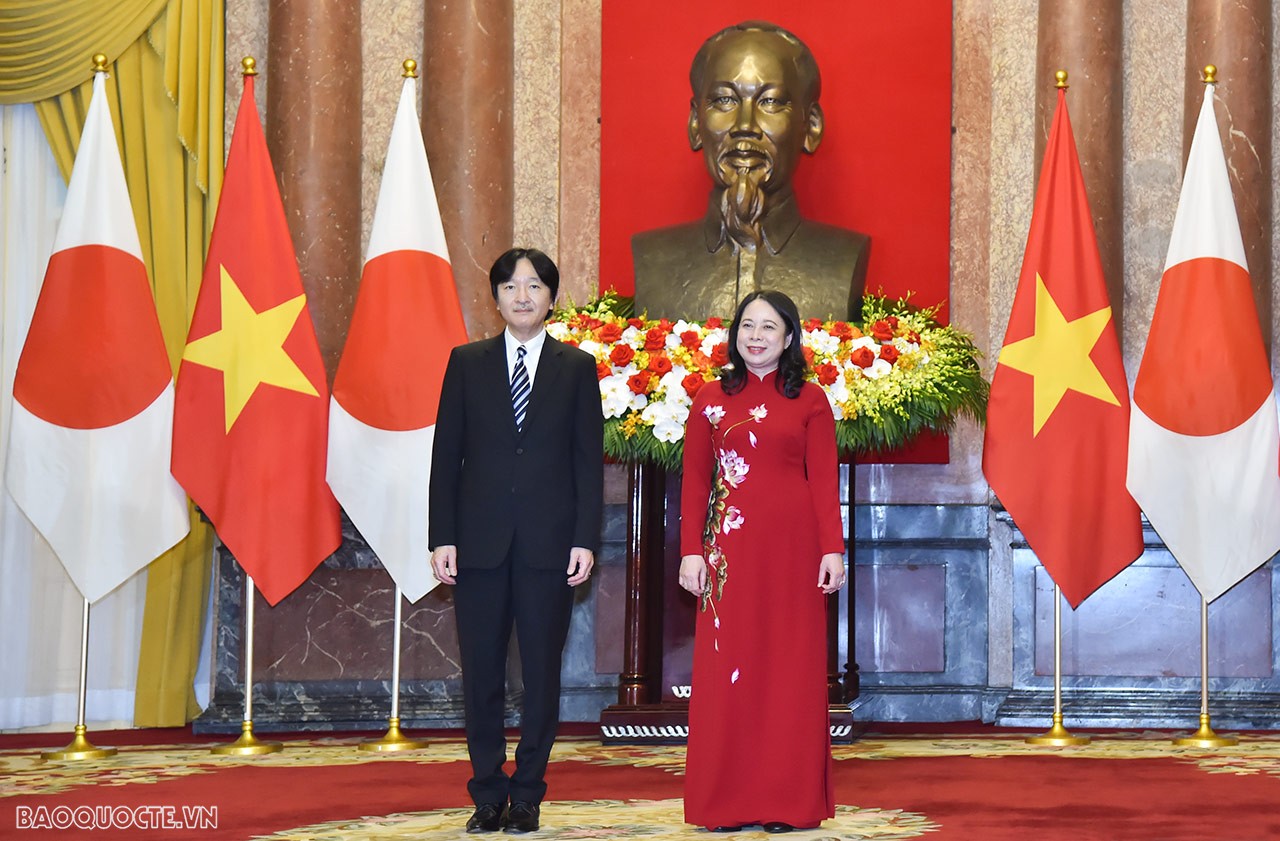 Lễ đón chính thức Hoàng Thái tử Nhật Bản Akishino và Công nương tại Phủ Chủ tịch