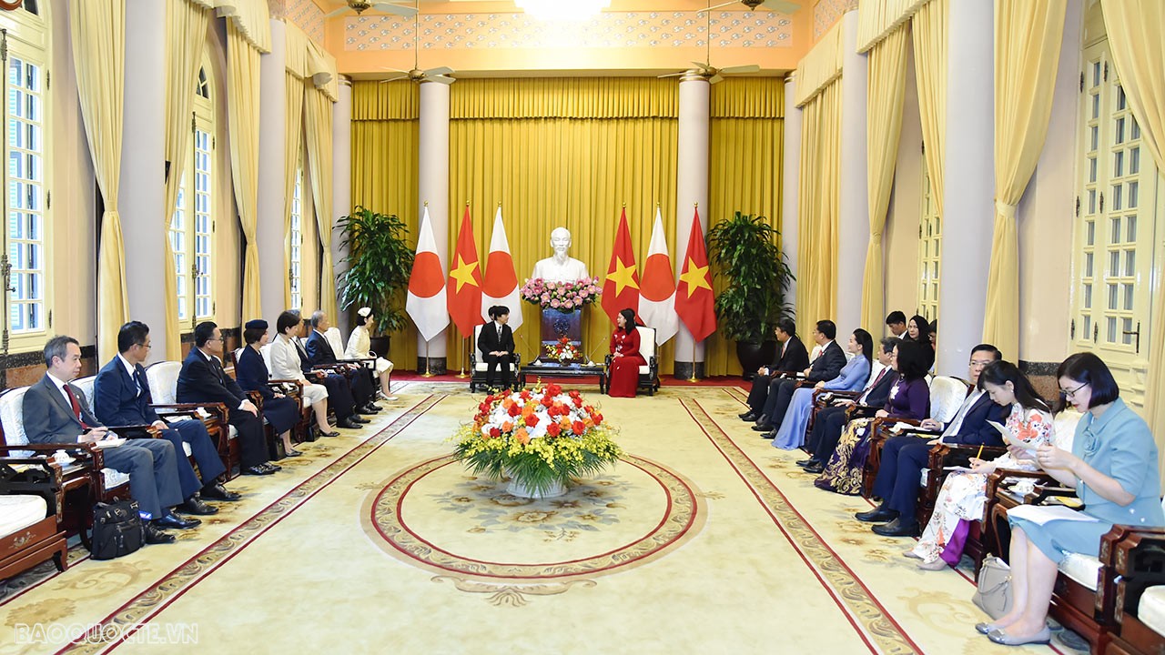 Lễ đón chính thức Hoàng Thái tử Nhật Bản Akishino và Công nương tại Phủ Chủ tịch