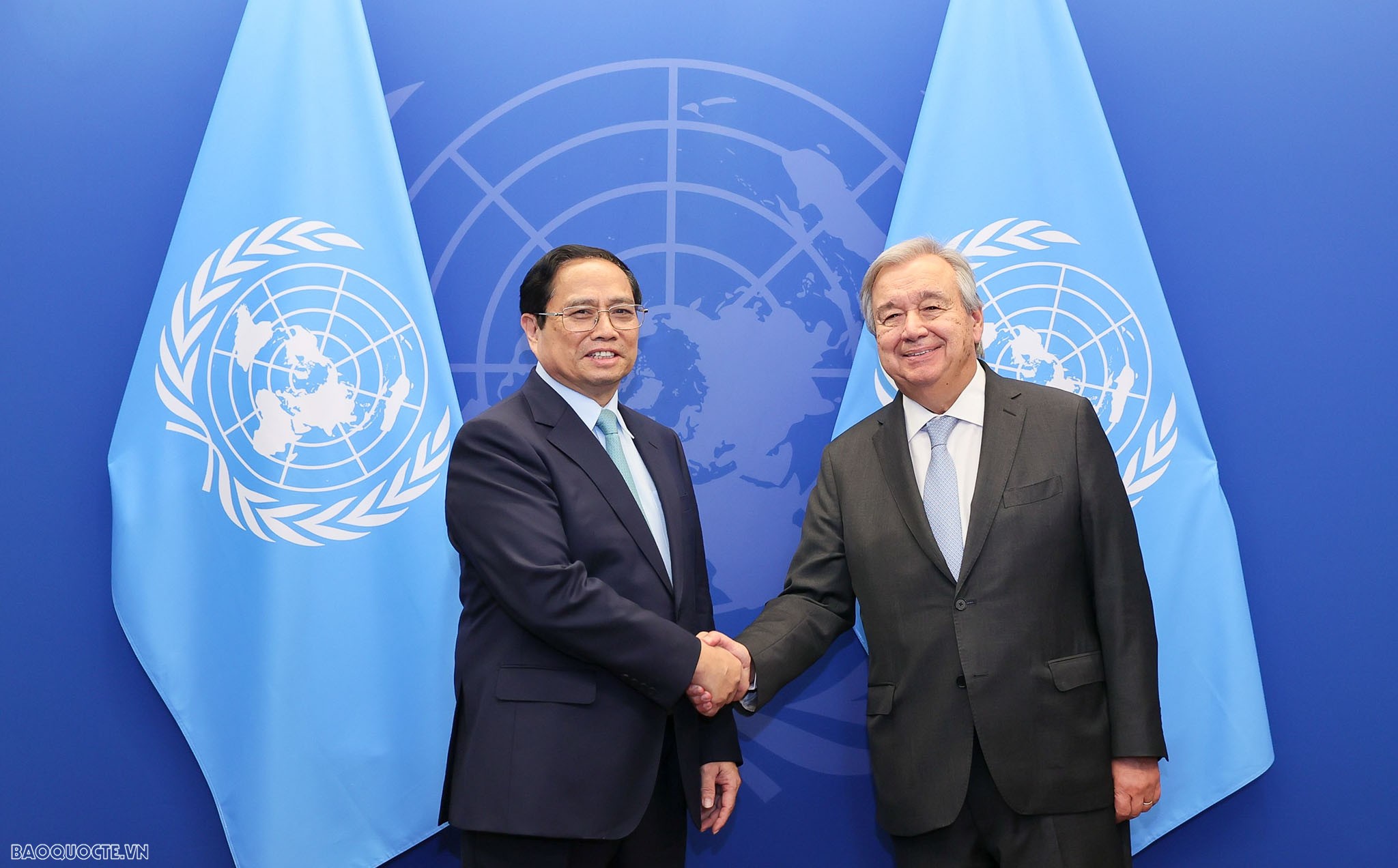 Thủ tướng Phạm Minh Chính gặp Tổng thư ký Liên hợp quốc Antonio Guterres.