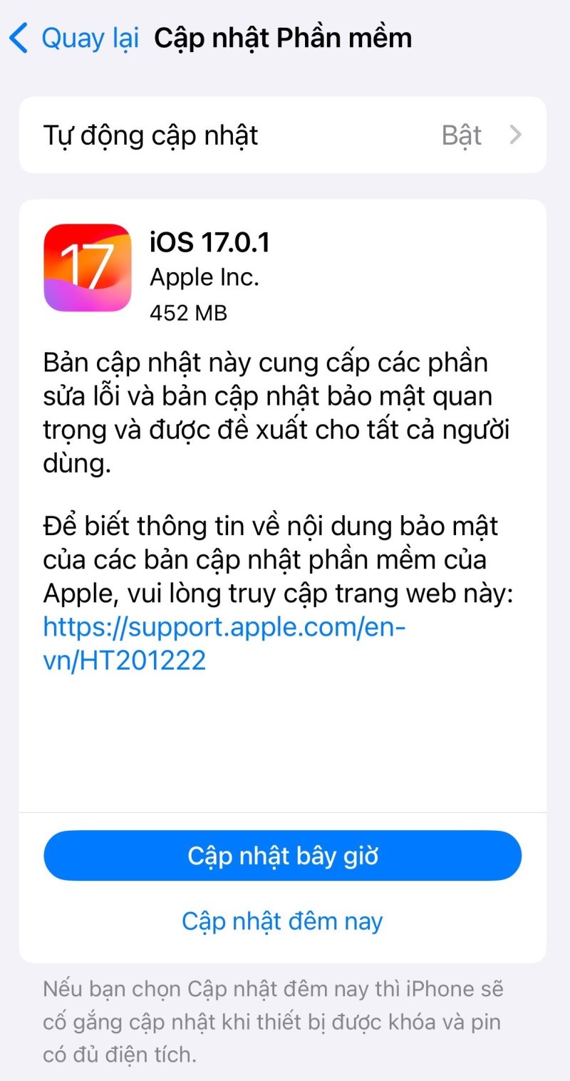 Vừa ra mắt iOS 17, Apple ngay lập tức phát hành bản vá bảo mật khẩn cấp