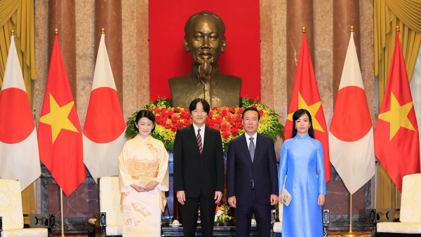 President Vo Van Thuong hosts Japanese Crown Prince, Crown Princess in Hanoi