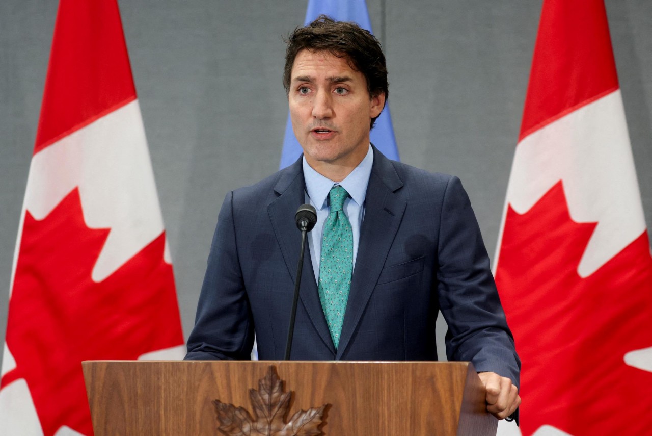 Thủ tướng Canada Justin Trudeau tại cuộc họp báo ở New York, Mỹ ngày 21/9. (Nguồn: Reuters)