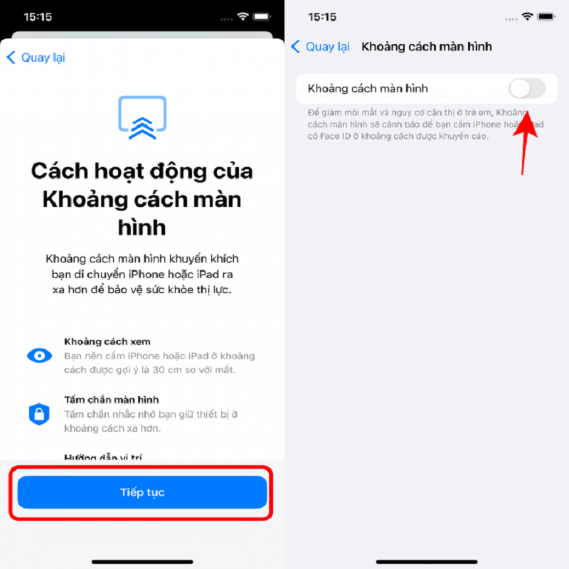 Cách tắt tính năng cảnh báo khoảng cách màn hình trên iOS 17