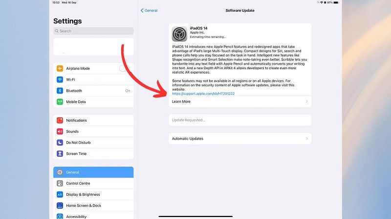 Hướng dẫn chi tiết cách cập nhật iPadOS 14 cho iPad Air