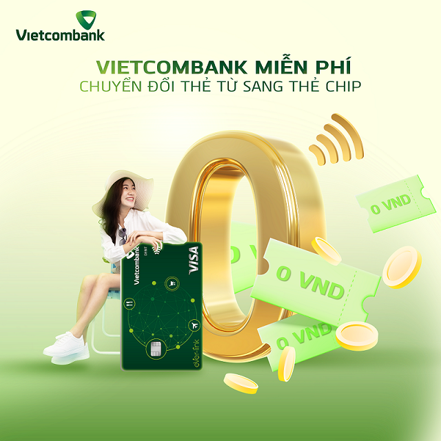 Thẻ Vietcombank công nghệ chip contactless - đa tiện ích, gia tăng khả năng bảo vệ người dùng
