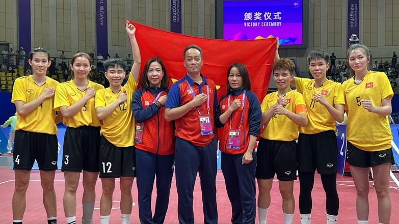 ASIAD 19: Đội tuyển cầu mây nữ giành Huy chương vàng, đoàn thể thao Việt Nam thăng hạng trên bảng tổng sắp huy chương