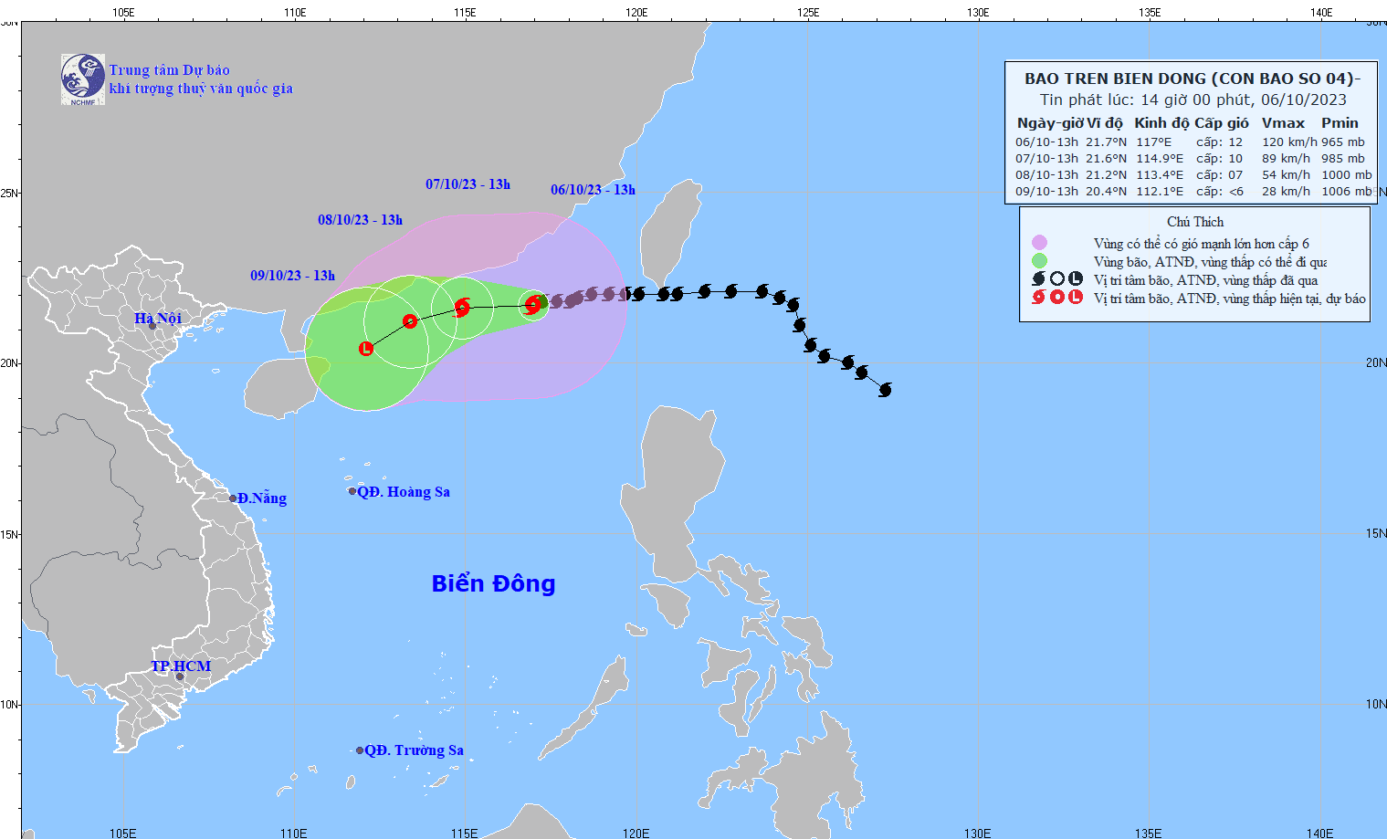 Dự báo bão số 4: Di chuyển theo hướng Tây, gió vùng tâm bão mạnh cấp 12; Trung Quốc cảnh báo nguy hiểm mức thứ ba về bão Koinu