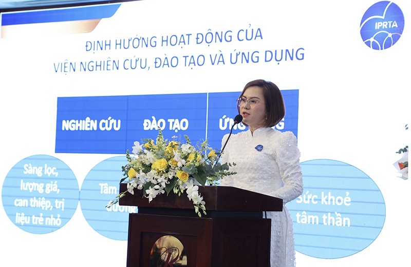 Viện trưởng NCS.ThS. Nguyễn Thị Thùy Dung phát biểu tại lễ ra mắt Viện IPRTA.