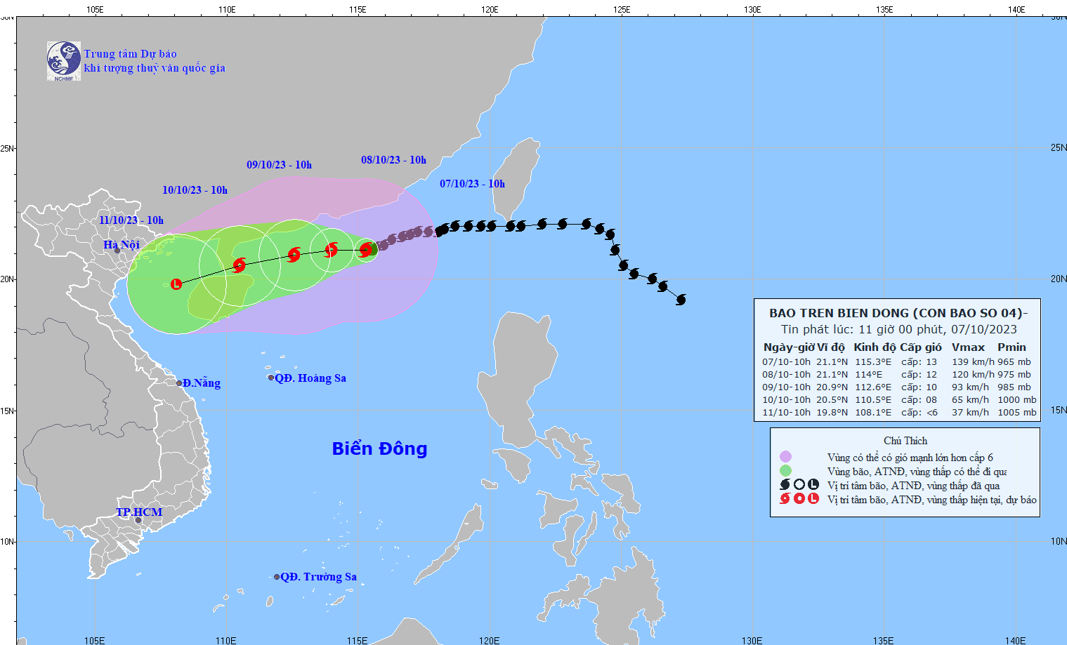 Dự báo thời tiết 10 ngày (7-16/10); cảnh báo dông, mưa lớn cục bộ ở nội thành Hà Nội; cập nhật tình hình Bão số 4 trên Biển Đông