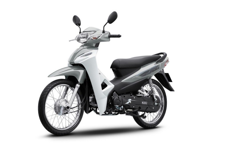 Honda Wave Alpha phiên bản cổ điển màu màu xám trắng.