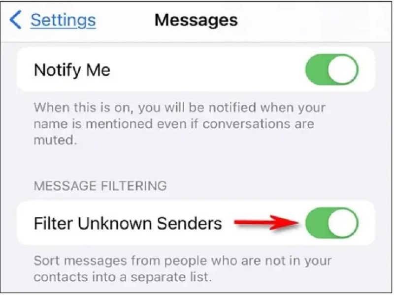 Ẩn tin nhắn spam từ người lạ trên iPhone cực đơn giản