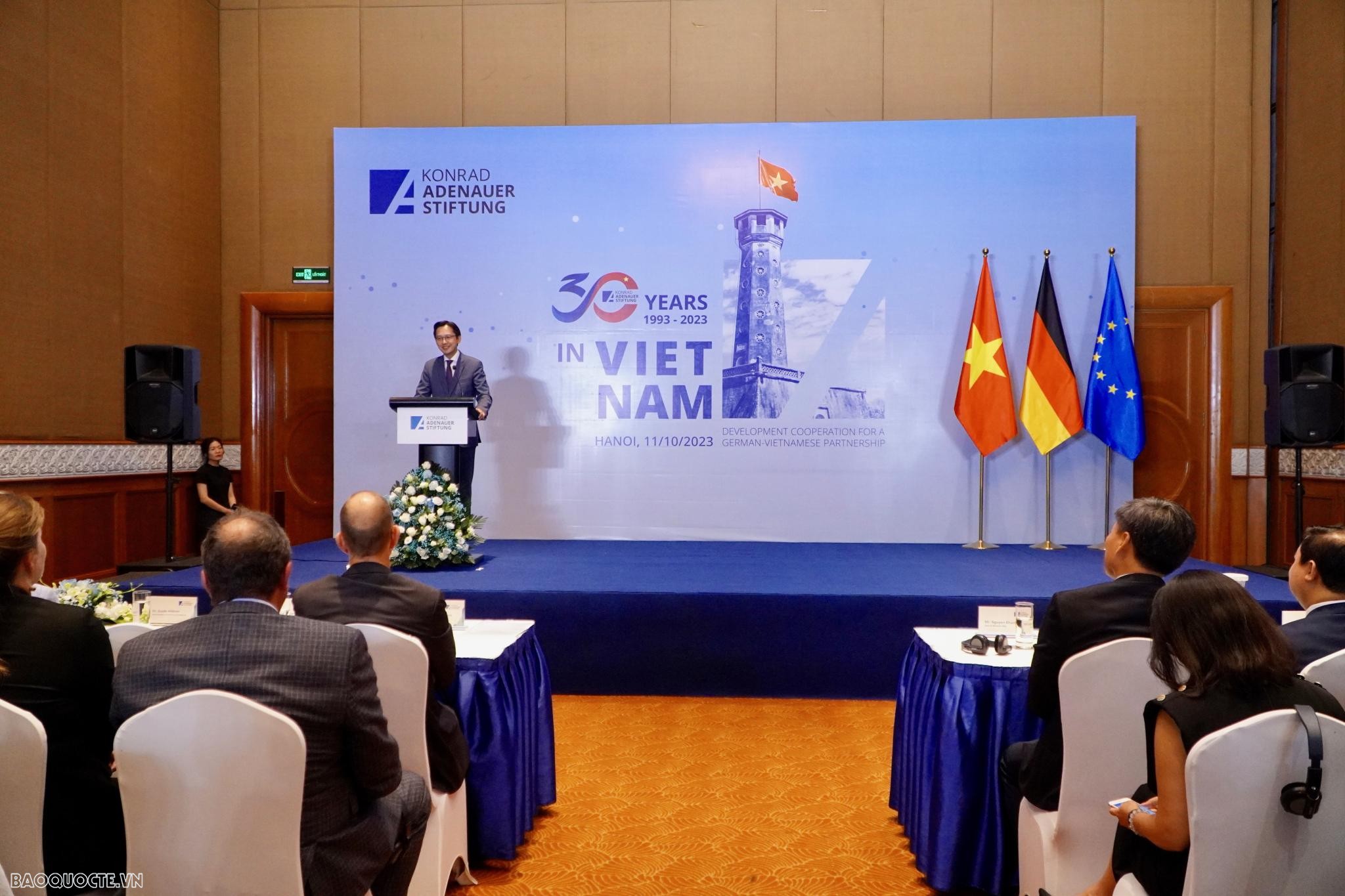 KAS đã đặt nền móng đầu tiê tại Việt Nam từ năm 1993, đánh dấu khởi đầu của một cuộc hành trình 30 nnawm cống hiến, hợp tác phát triển giữa Việt Nam-Đức. (Ảnh: Tuấn Việt)