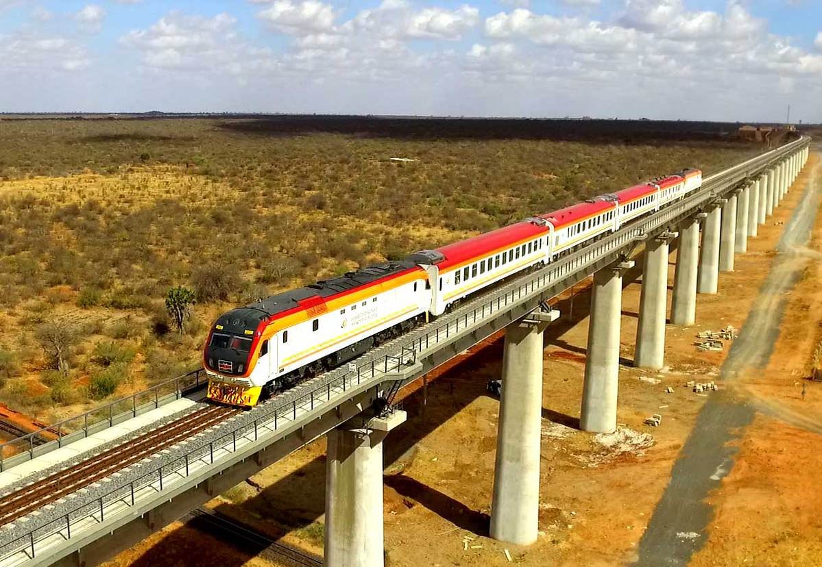 Một phần đường sắt khổ tiêu chuẩn Mombasa-Nairobi. (Nguồn: China Daily)