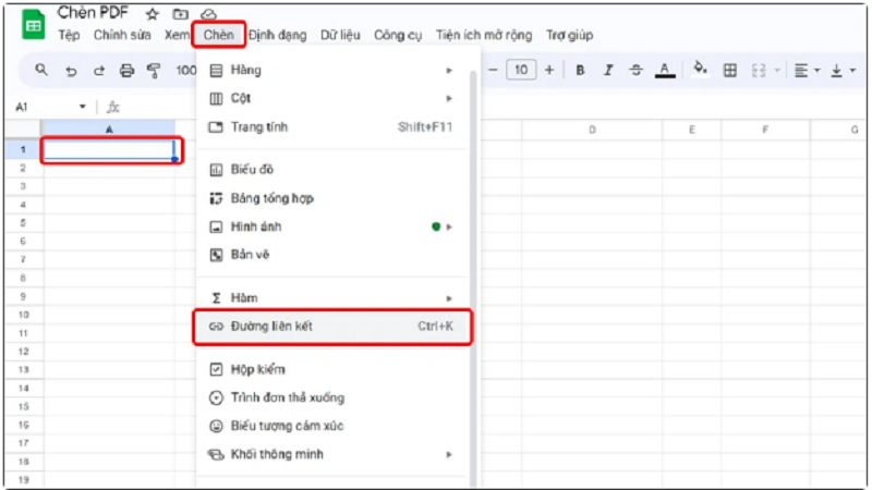 Hướng dẫn cách chèn file PDF vào Google Sheets đơn giản và hiệu quả