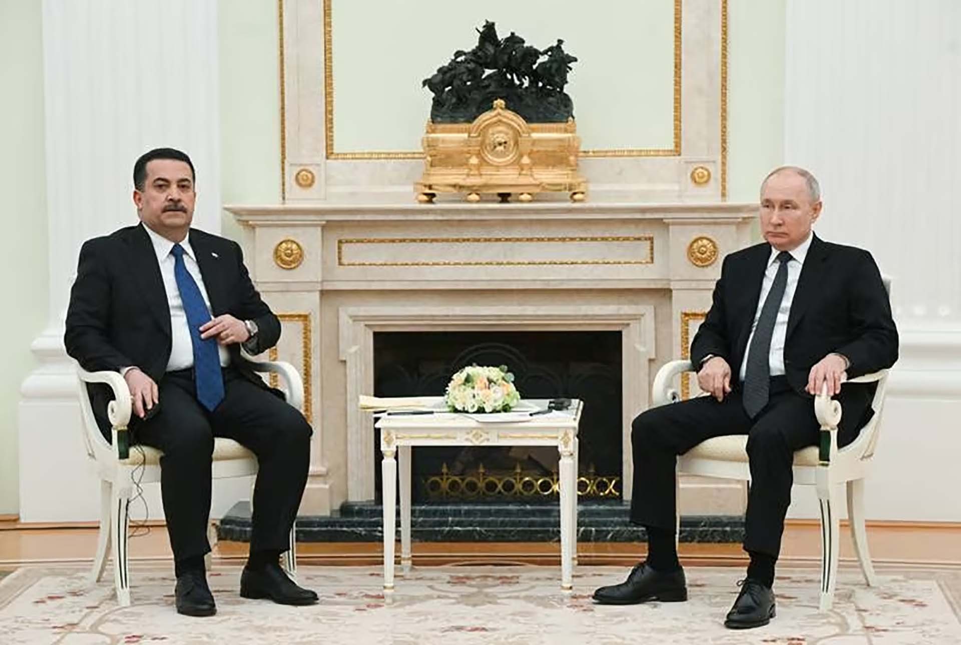Tổng thống Nga Vladimir Putin và Thủ tướng Iraq Mohammed Shia al-Sudani tại Moscow. (Nguồn: Sputnik)