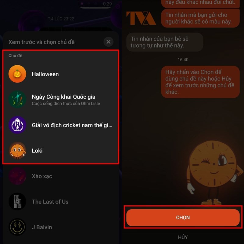 Hướng dẫn đổi chủ đề Loki trên Messenger cực bắt mắt