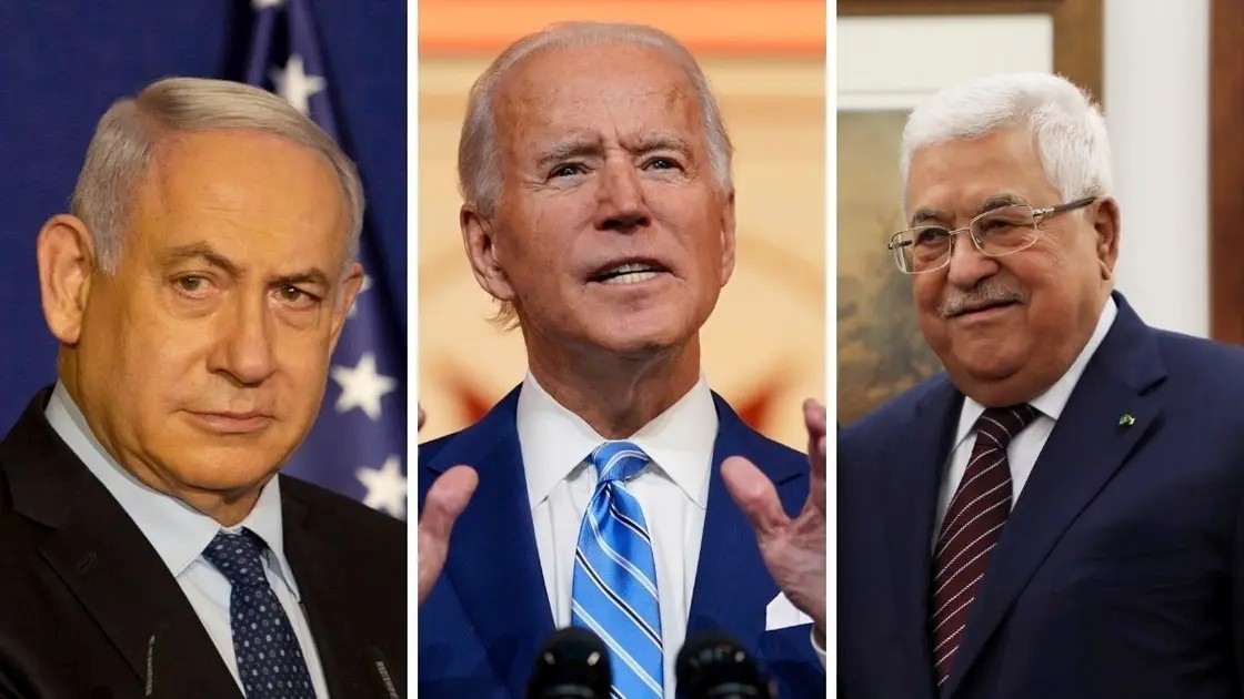 Tổng thống Mỹ Joe Biden ngày 14/10 đã tiến hành 2 cuộc điện đàm riêng rẽ với Thủ tướng Israel Benjamin Netanyahu và Tổng thống chính quyền Palestine (PA) Mahmoud Abbas. (Nguồn: AP)