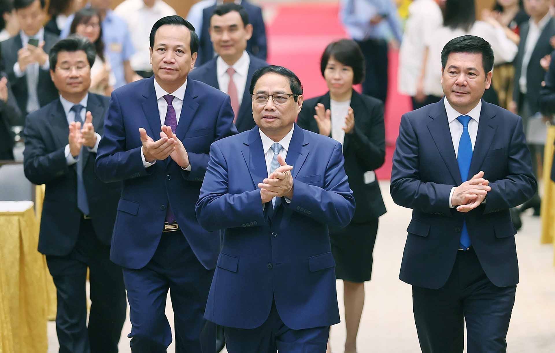 Thủ tướng Phạm Minh Chính đến dự Hội nghị. (Nguồn: TTXVN)