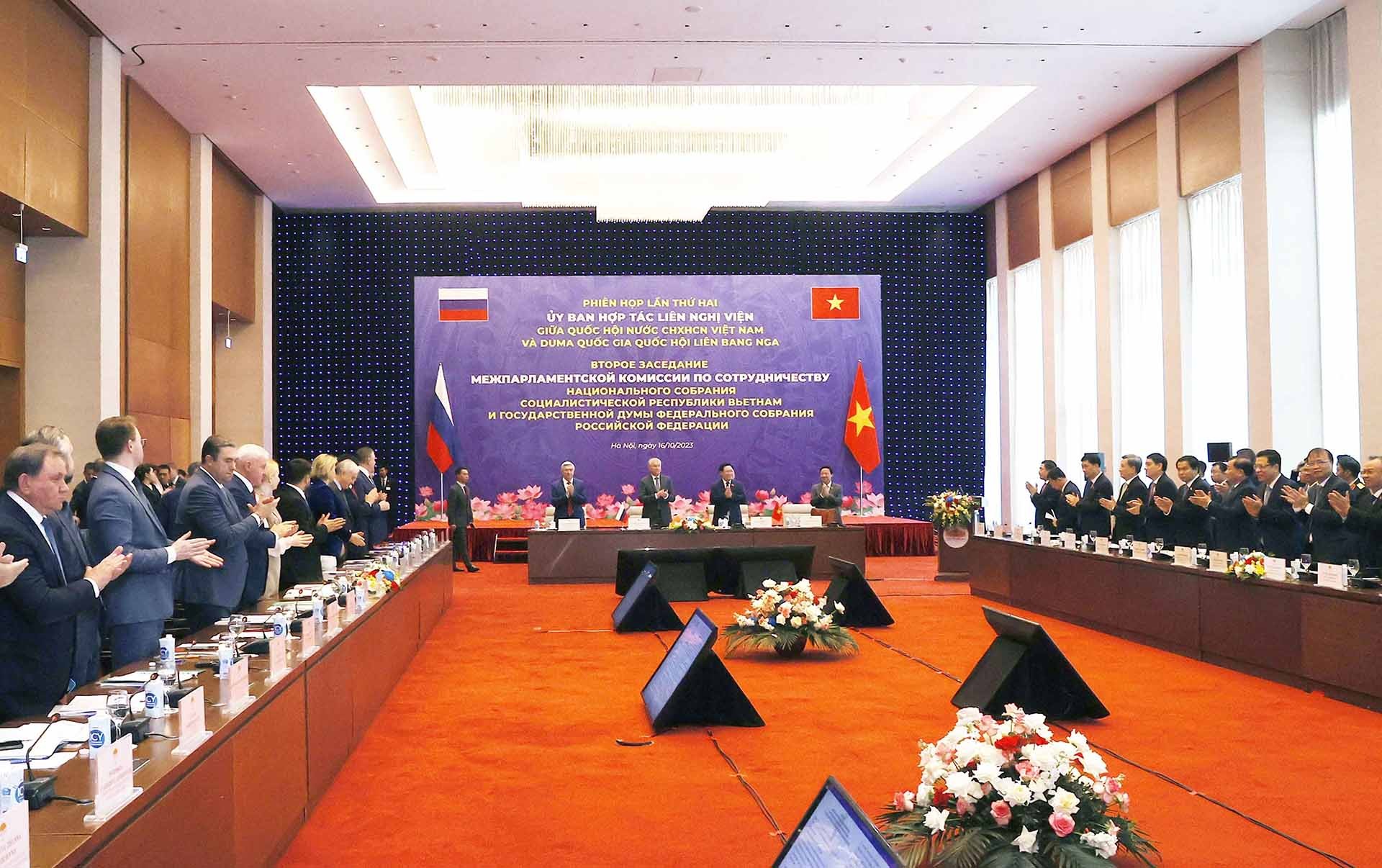 Phiên họp lần thứ hai Ủy ban hợp tác liên nghị viện Việt Nam-Liên bang Nga. (Nguồn: TTXVN)