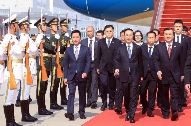 President Vo Van Thuong arrives in Beijing for 3rd Belt and Road Forum