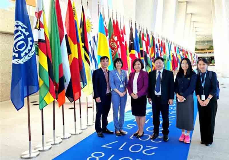 Đoàn đại biểu Việt Nam tham dự Hội nghị quốc tế về thống kê lao động lần thứ 21. (Nguồn: TTXVN)