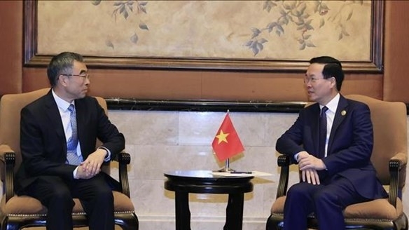 President Vo Van Thuong receives Huawei Chairman in Beijing