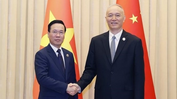 President Vo Van Thuong meets with senior Communist Chinese Party  official in Beijing